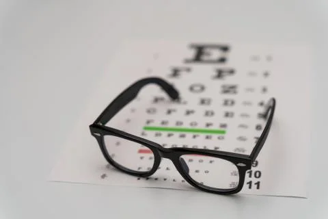 Eye Exam, The testing Board for verification of the patien. Vision test board Stock Photos
