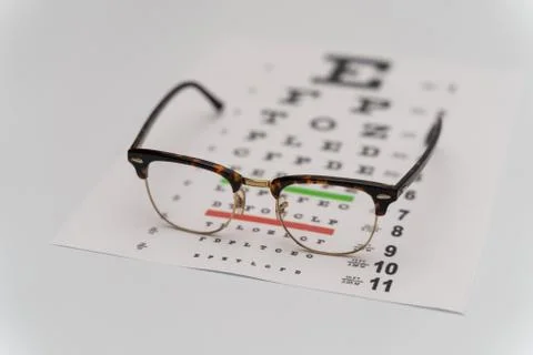 Eye Exam, The testing Board for verification of the patien. Vision test board Stock Photos