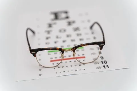 Eye Exam, The testing Board for verification of the patien. Vision test board Stock Photos