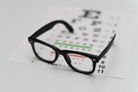 Eye Exam, The testing Board for verification of the patien. Vision test board Stock Photos