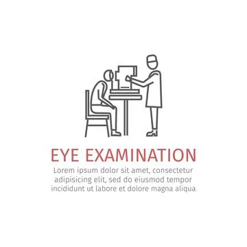 Eye examination line icon. Vector illustration Stock Illustration