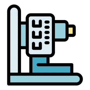 Eye examination machine measuring vision with digital display Stock Illustration