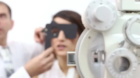 Eye Exams By Optometrist Stock Footage 64016961