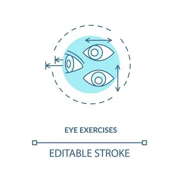 Eye exercises concept icon 库存插图
