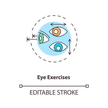 Eye exercises concept icon Illustrazione stock