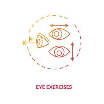 Eye exercises concept icon Stock Illustration