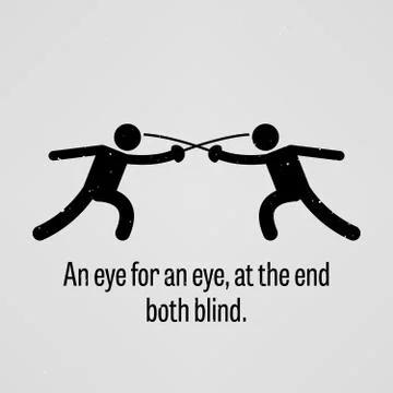 An eye for an eye, at the end both blind Stock-Illustration
