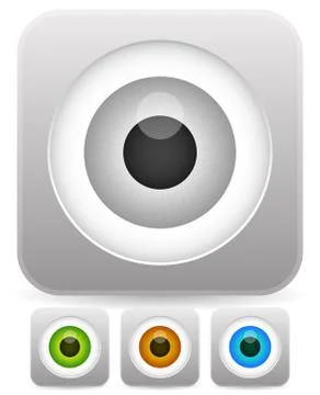 Eye, eyeball graphics in different colors. Gray, green, brown and blue eyes.  Stock Illustration