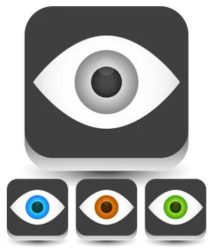 Eye, eyeball graphics in different colors. Gray, green, brown and blue eyes.  스톡 일러스트