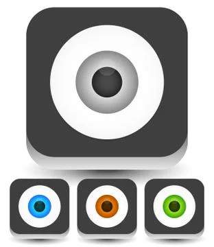 Eye, eyeball graphics in different colors. Gray, green, brown and blue eyes.  イラスト素材