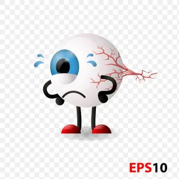 Eye. Eyeball. Human internal vision organ character Stock Illustration