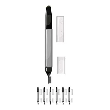 Eye eyebrow pencil cartoon vector graphic Stock Illustration