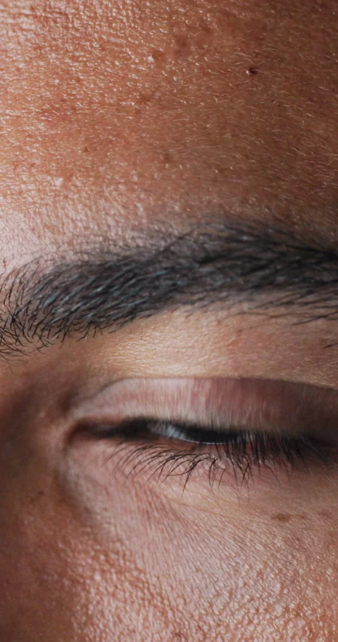 Eye, face and closeup with reflection for data analysis, information or metrics Stock Footage 333388061