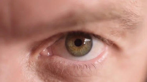 Eye, face and vision with person closeup for optometry, eyesight care and Video stock 334538499