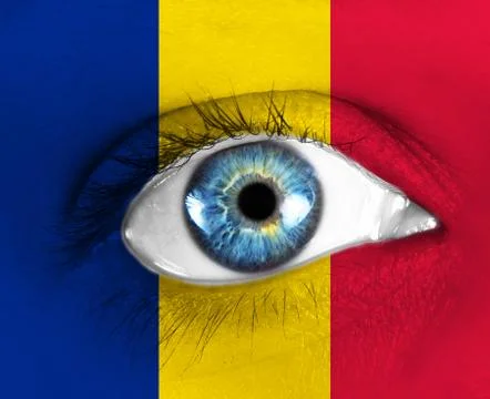 Eye of the fan with flag Stock Photos