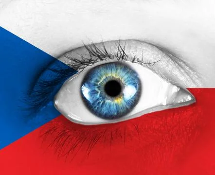 Eye of the fan with flag Stock Photos