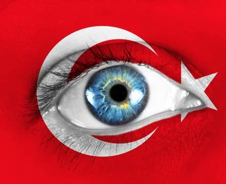 Eye of the fan with flag Stock Photos