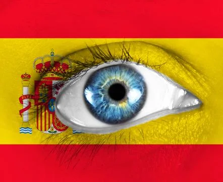 Eye of the fan with flag Foto stock