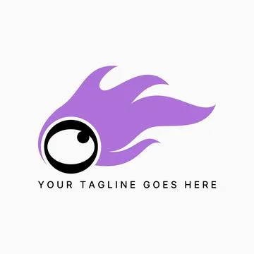 Eye fire flame initial O font speed fast burn polar esport gaming tattoo look Stock Illustration