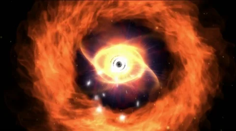 Eye in fire ring Stock Footage 46848269