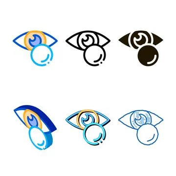 Eye fluid icon vector outline diversity Stock Illustration