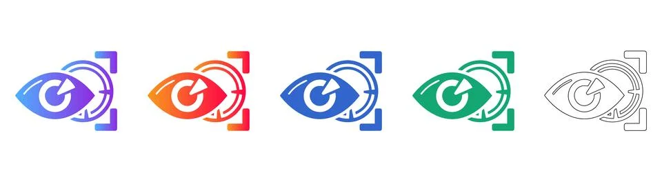 Eye Focus Vision Icon Set Stock Illustration
