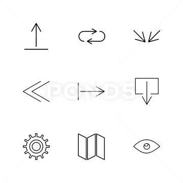 Eye , gear , maps , arrows , directions , avatar , download , upload ...