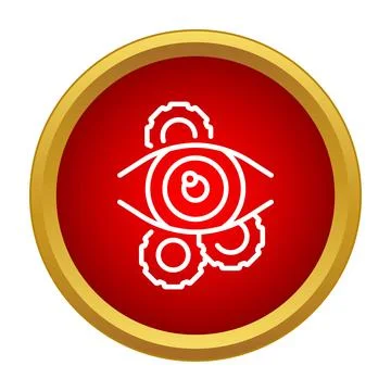 Eye with gears inside seeing process icon Stock Illustration