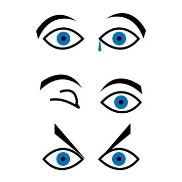 Eye gestures on white Stock Illustration