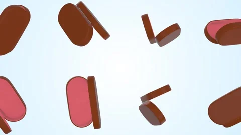 Eye Glass Case Falling on a Light Blue Background. Sunglasses Case 3D. 4K Stock Footage 309558142