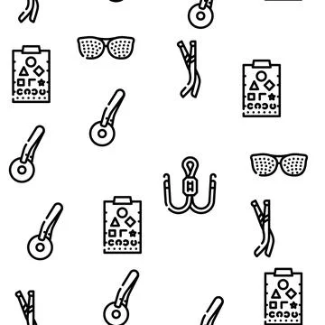 Eye Glasses And Lens Vector Seamless Pattern Stock Illustration