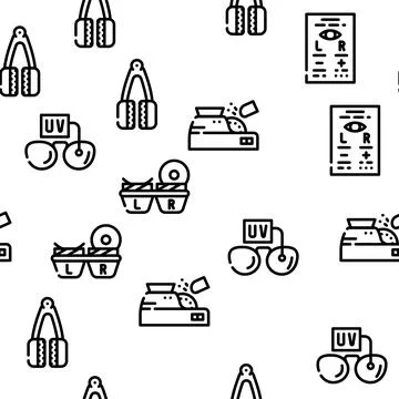 Eye Glasses And Lens Vector Seamless Pattern Stock Illustration
