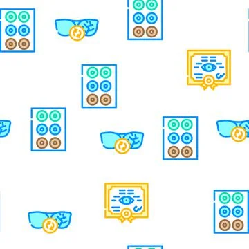 Eye Glasses And Lens Vector Seamless Pattern Stock Illustration