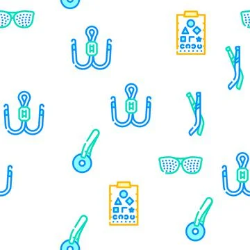 Eye Glasses And Lens Vector Seamless Pattern Stock Illustration