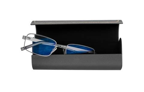 Eye glasses with case Stock Photos