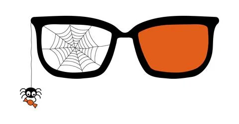Eye glasses, cute spider with candy illustration Stock Illustration