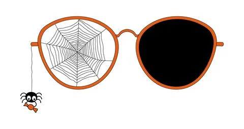 Eye glasses, cute spider with candy illustration Stock Illustration
