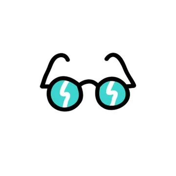 Eye glasses doodle icon, vector color illustration Illustrazione stock