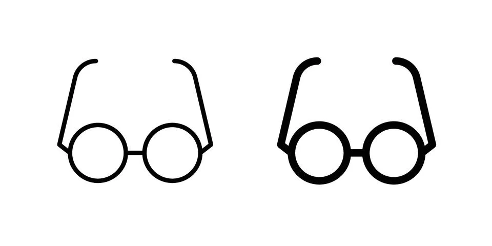 Eye glasses icon for design projects and web UI Stock Illustration