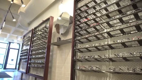 Eye glasses on the rack Video stock 69144961