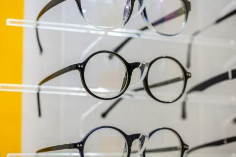 Eye glasses on the stand Stock Photos