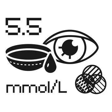 Eye glucose meter icon, simple style Stock Illustration