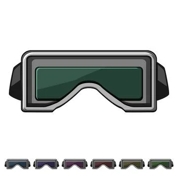 Eye goggles welding cartoon vector graphic Stock Illustration