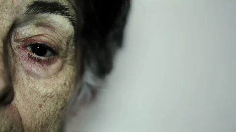 Eye of grandmother looking at the camera Stock Footage 34280871