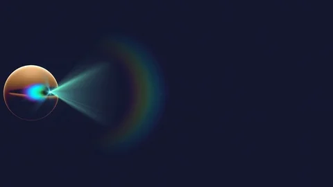 Eye with GREEN light beam shine rays background loop animation New quality Stock Footage 90280618