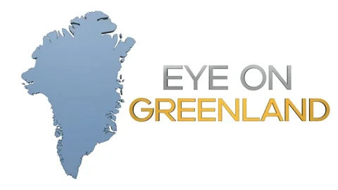 Eye on Greenland. 3d map and text. Observing climate change. Stock Footage 302845327