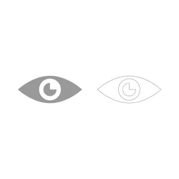 Eye the grey set icon . Stock Illustration