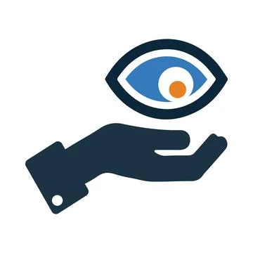 Eye, hand, eyeball, eye on hand icon Stock Illustration