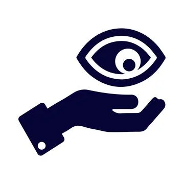 Eye, hand, eyeball, eye on hand icon Stock Illustration