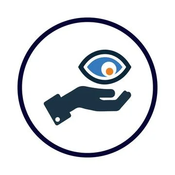 Eye, hand, eyeball, eye on hand icon Stock Illustration